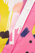 Artistic Brushstroke Print Cap Sleeve Button Down Shirt