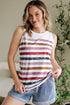 Artistic Brushstroke Stripe Sleeveless Round Neck Tank