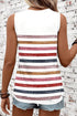 Artistic Brushstroke Stripe Sleeveless Round Neck Tank