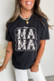 Artistic Floral Embellished Mama Graphic Print Tee Shirt