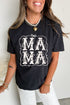 Artistic Floral Embellished Mama Graphic Print Tee Shirt