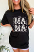 Artistic Floral Embellished Mama Graphic Print Tee Shirt