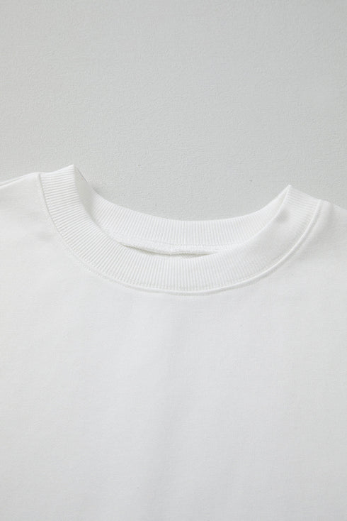 Artistic Mixed Print Floral Dot Patchwork Sleeve Sweatshirt