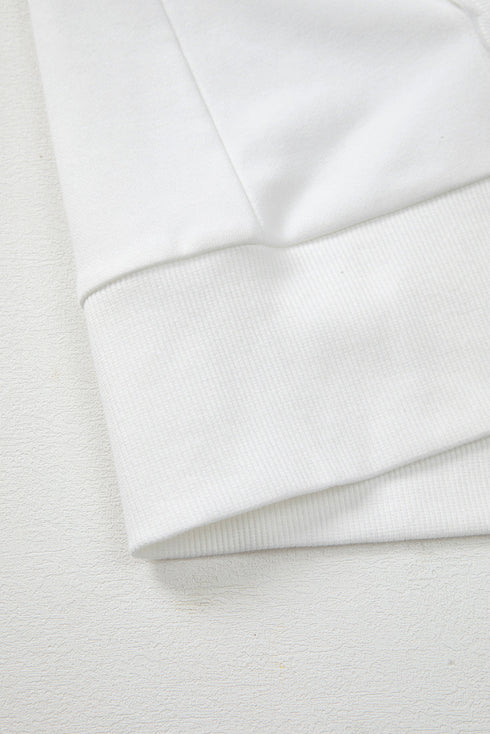 Artistic Mixed Print Floral Dot Patchwork Sleeve Sweatshirt