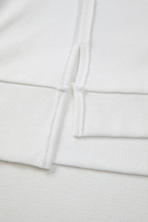 Artistic Mixed Print Floral Dot Patchwork Sleeve Sweatshirt