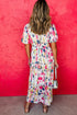 Artistic Muse Abstract Print Puff Sleeve Tiered Maxi Dress