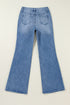 Ashleigh Blue Acid Wash Distressed Wide Leg High Waist Jeans