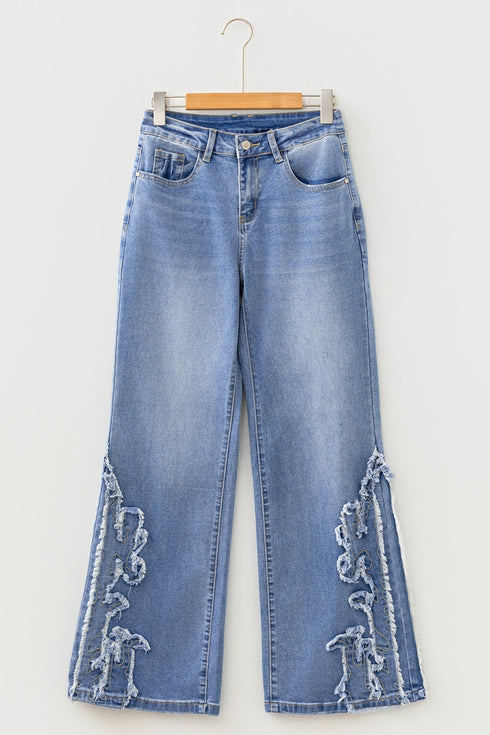 Ashleigh Embroidered Western Print Flare Leg Full Length Jeans