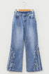 Ashleigh Embroidered Western Print Flare Leg Full Length Jeans