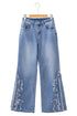 Ashleigh Embroidered Western Print Flare Leg Full Length Jeans