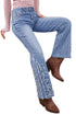 Ashleigh Embroidered Western Print Flare Leg Full Length Jeans