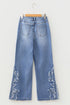 Ashleigh Embroidered Western Print Flare Leg Full Length Jeans
