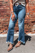 Ashleigh High Waist Frayed Hem Flare Jeans