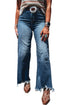 Ashleigh High Waist Frayed Hem Flare Jeans