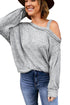 Asymmetric Dew Shoulder Long Sleeve Top