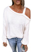 Asymmetric Dew Shoulder Long Sleeve Top