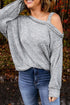 Asymmetric Dew Shoulder Long Sleeve Top
