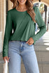 Asymmetric Exposed Seam Detail Drop Shoulder Crew Neck Pullover Top