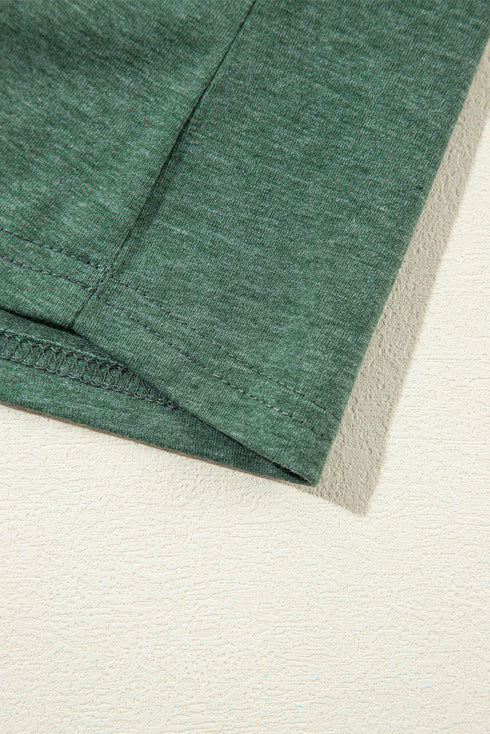 Asymmetric Exposed Seam Detail Drop Shoulder Crew Neck Pullover Top