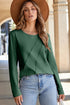 Asymmetric Exposed Seam Detail Drop Shoulder Crew Neck Pullover Top