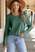 Asymmetric Exposed Seam Detail Drop Shoulder Crew Neck Pullover Top