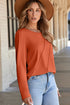 Asymmetric Exposed Seam Detail Drop Shoulder Crew Neck Pullover Top