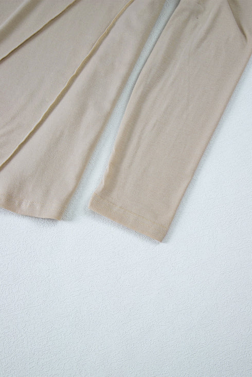 Asymmetric Exposed Seam Detail Drop Shoulder Crew Neck Pullover Top