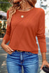 Asymmetric Exposed Seam Detail Drop Shoulder Crew Neck Pullover Top