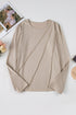 Asymmetric Exposed Seam Detail Drop Shoulder Crew Neck Pullover Top