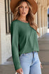 Asymmetric Exposed Seam Detail Drop Shoulder Crew Neck Pullover Top