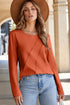 Asymmetric Exposed Seam Detail Drop Shoulder Crew Neck Pullover Top