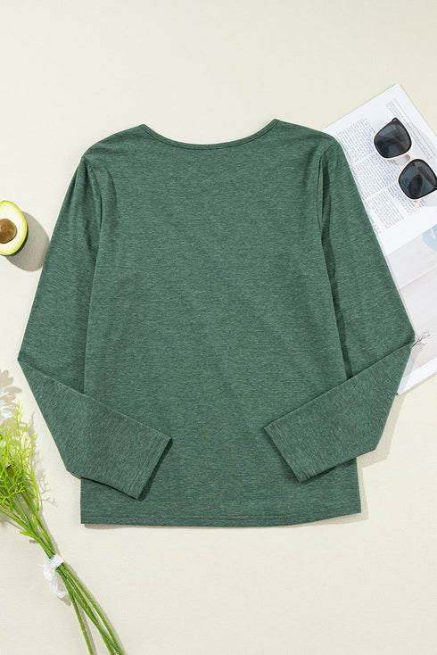 Asymmetric Exposed Seam Detail Drop Shoulder Crew Neck Pullover Top