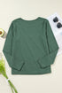 Asymmetric Exposed Seam Detail Drop Shoulder Crew Neck Pullover Top