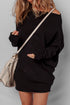 Asymmetric Neck Batwing Sleeve Shift Mini Sweater Dress