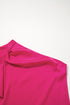 Asymmetric Ruffle Sleeve Smooth Satin Finish Elegant Blouse