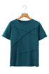 Asymmetric Seam Detail Short Sleeve Knit Top