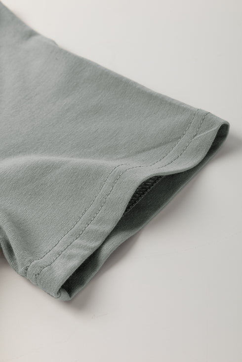 Asymmetric Seam Detail Short Sleeve Knit Top