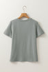 Asymmetric Seam Detail Short Sleeve Knit Top