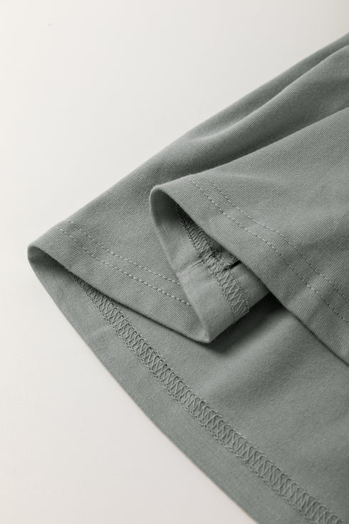 Asymmetric Seam Detail Short Sleeve Knit Top