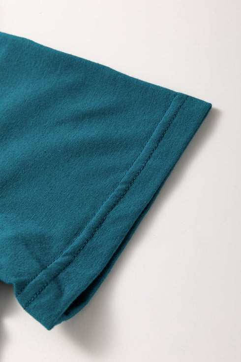 Asymmetric Seam Detail Short Sleeve Knit Top