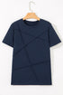 Asymmetric Seam Detail Short Sleeve Knit Top