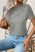 Asymmetric Seam Detail Short Sleeve Knit Top