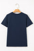 Asymmetric Seam Detail Short Sleeve Knit Top