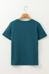Asymmetric Seam Detail Short Sleeve Knit Top