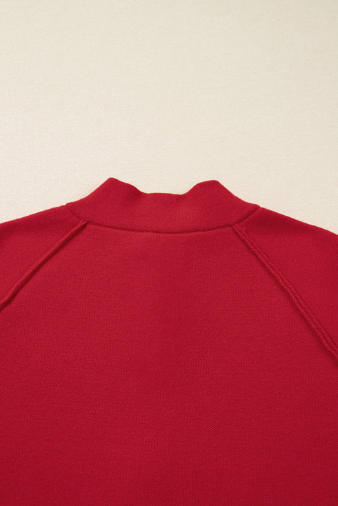 Asymmetrical Button Funnel Neck Pocketed Jacket