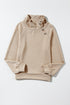 Asymmetrical Button Neck Geometric Textured Knit Pullover