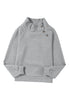 Asymmetrical Button Neck Geometric Textured Knit Pullover