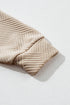 Asymmetrical Button Neck Geometric Textured Knit Pullover