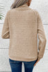 Asymmetrical Button Neck Geometric Textured Knit Pullover