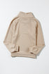 Asymmetrical Button Neck Geometric Textured Knit Pullover